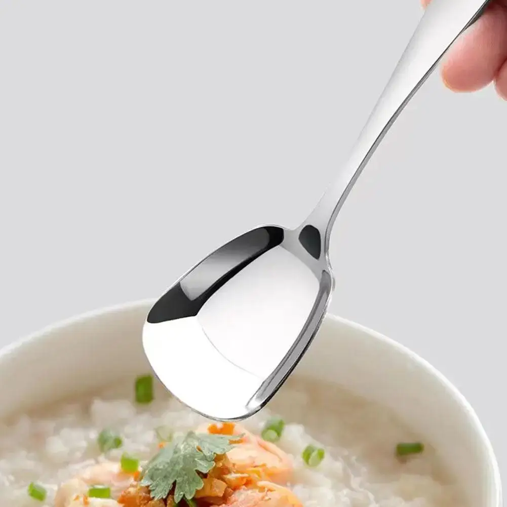 Łyżka do zupy ze stali nierdzewnej Łyżka do lodów Łyżki do arbuza Uchwyt Restauracja Długa łyżka kreatywna Zastawa stołowa C6d0