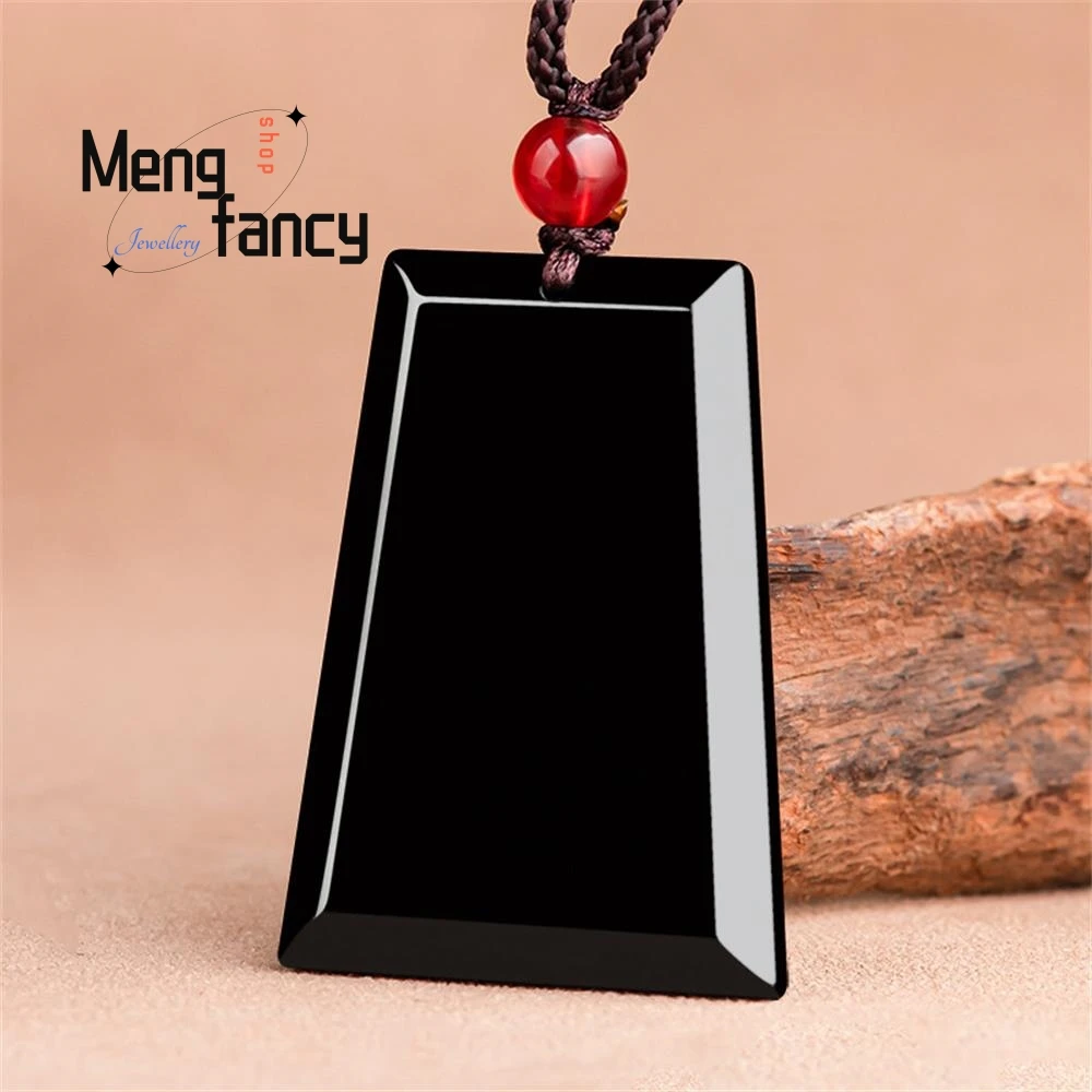 

Natural A-goods Jadeite Ink Jade Wu Shi pendant Simple Exquisite Luxury Quality Fashion Jewelry Handicraft Holiday Gift Souvenir