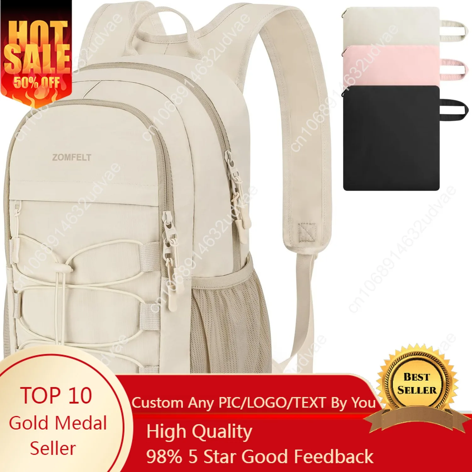 

ZOMFELT Hiking Backpack for Women Men, 15L Packable Small Travel Backpack for Trip, Water Resistant Lightweight Backpacks