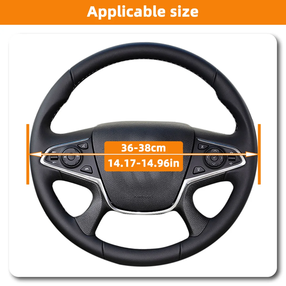 Yitong 36-38CM Soft Non-Slip Breath Car Leatherette Steering Wheel Cover With Braid Thread Needles Fit For Most Car Accessories