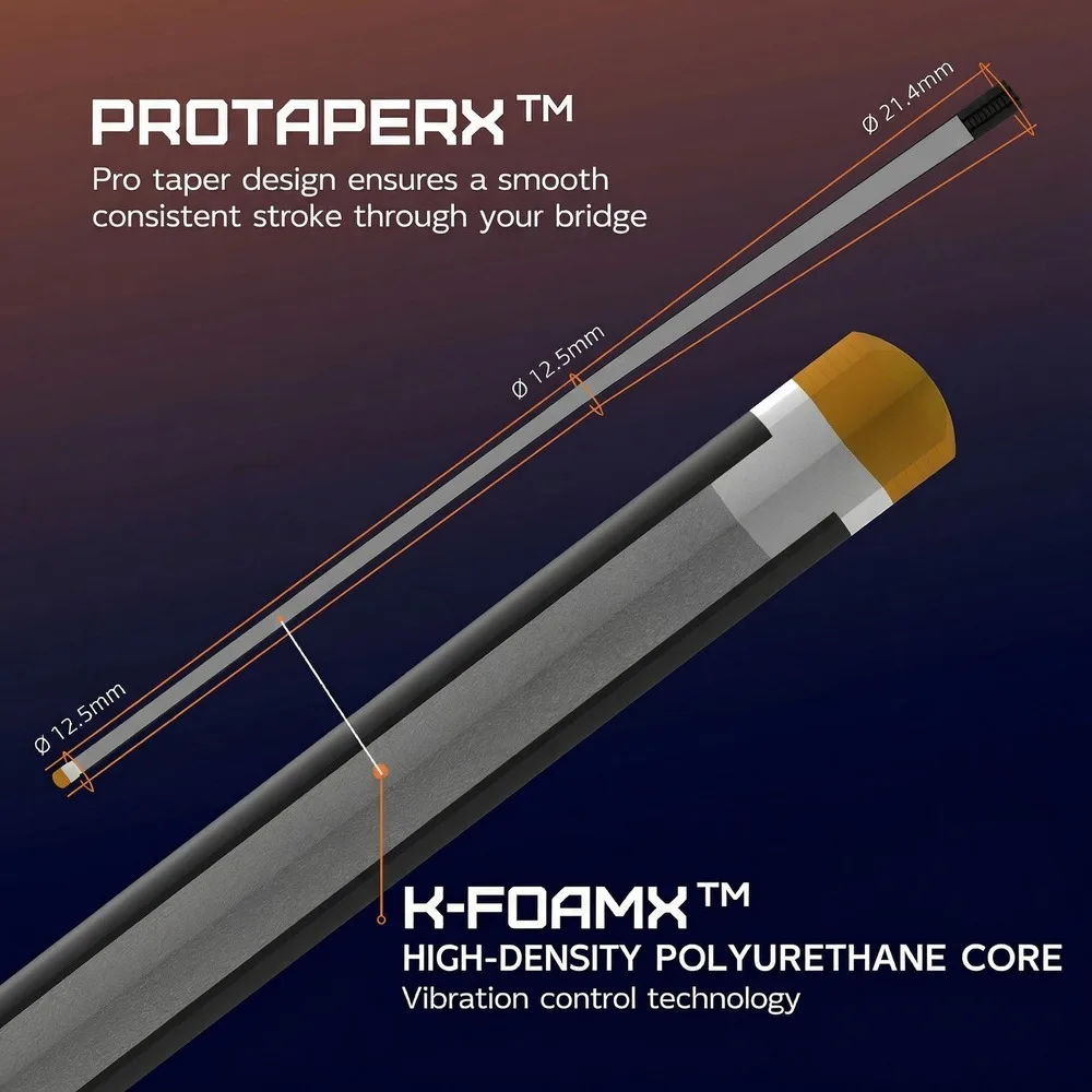 KONLLEN Carbon Fiber Pool Cue Stick 58-inch Professional Pool Sticks Low Deflection Pool Cue  Billiard Cues with 12.5mm Tip