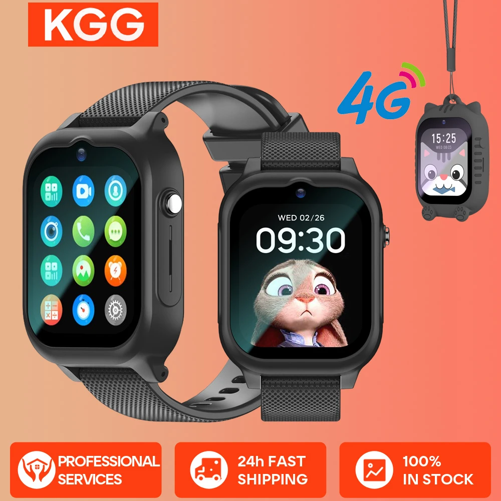 KGG 4G Smart Watch Kids GPS WIFI Video Call SOS Camera Monitor Tracker Location Phone Watch Child Smartwatch Boys Girls Gifts