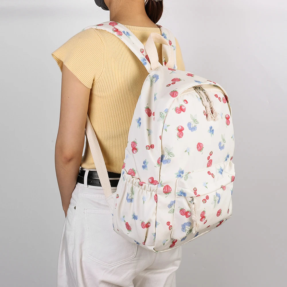 

Teenage Girls Women Canvas Floral Print Backpack with Laptop Compartment School Backpack Laptop Daypack for High School College