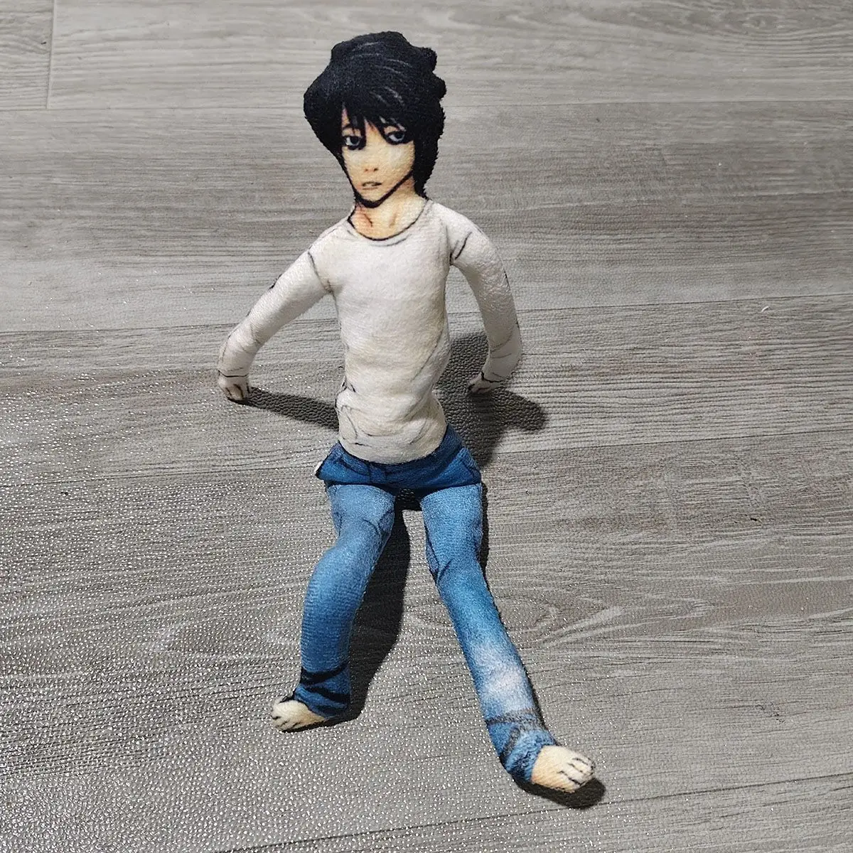 Muñeco de Tela Articulado Creativo de Death Note L, Figura de Anime Ajustable y Móvil, Ideal para Decoración de Escritorio