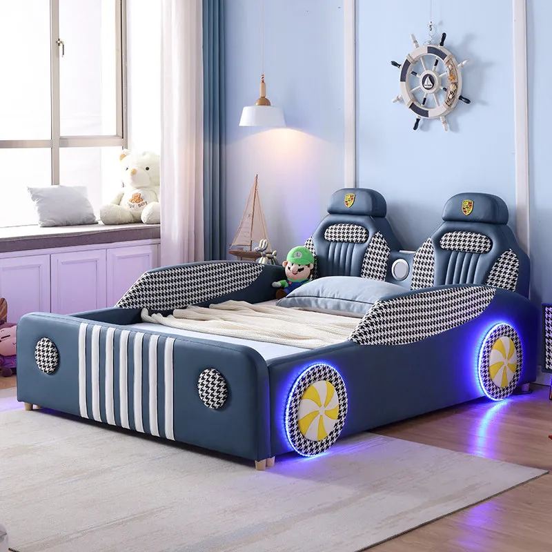 *New Design Wooden Racing Car Bed for Kids Room Furniture Durable Sports Car Shaped Children Bed Frame for Boys