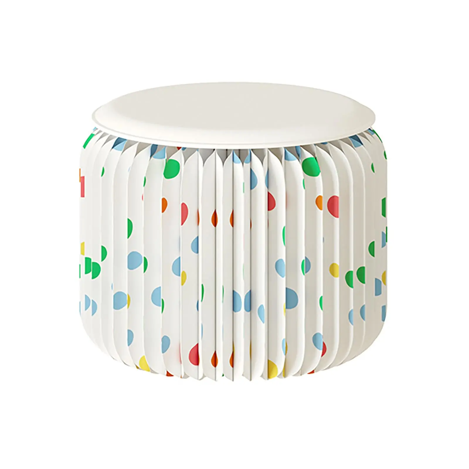 Honeycomb Structure With Cushion Portable Collapsible Low Bench Polka Dot Print Foldable Paper Stool For Rooms Exhibition Home