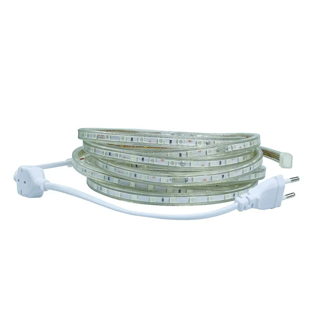 SMD 5050 AC220V Warm White LED Strip Flexible Light 60 led/m Waterproof Led Tape LED Light With Power Plug 100M