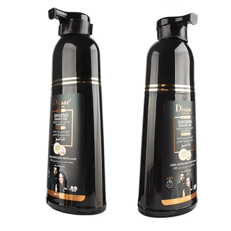 Farba do włosów kolorze czarnym, szampon do farbowania włosów, ekstrakt żeń-szenia do pokrycia siwych, białych włosów