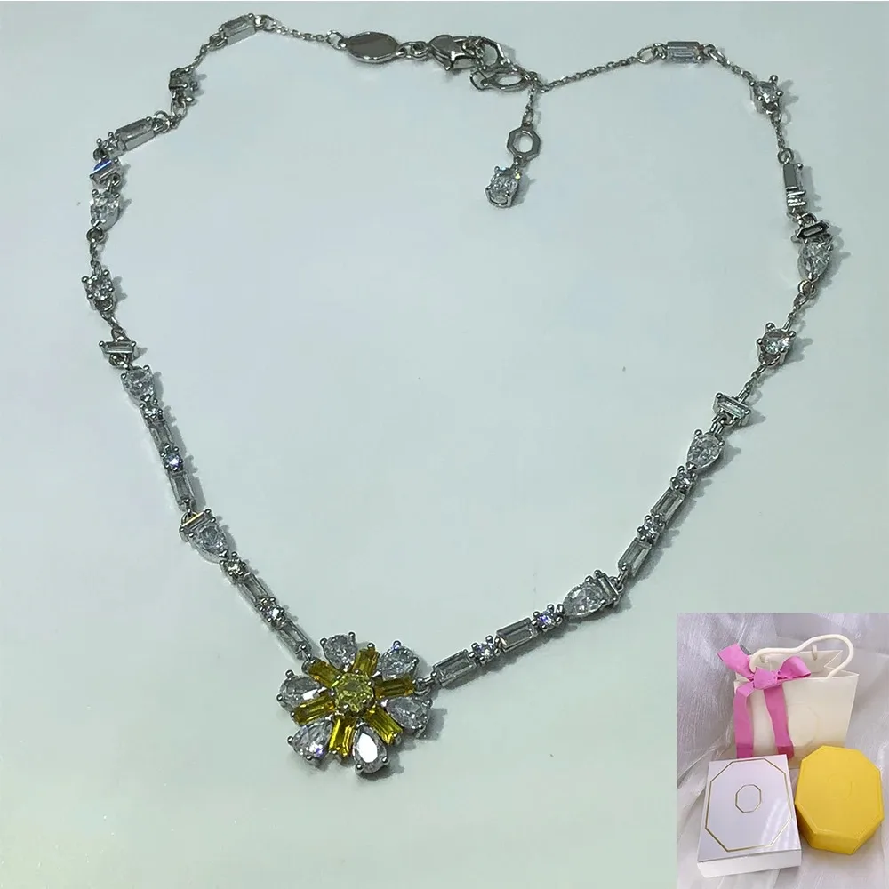 

New hot selling Idyllia yellow flower necklace exquisite women's romantic jewelry engagement gift