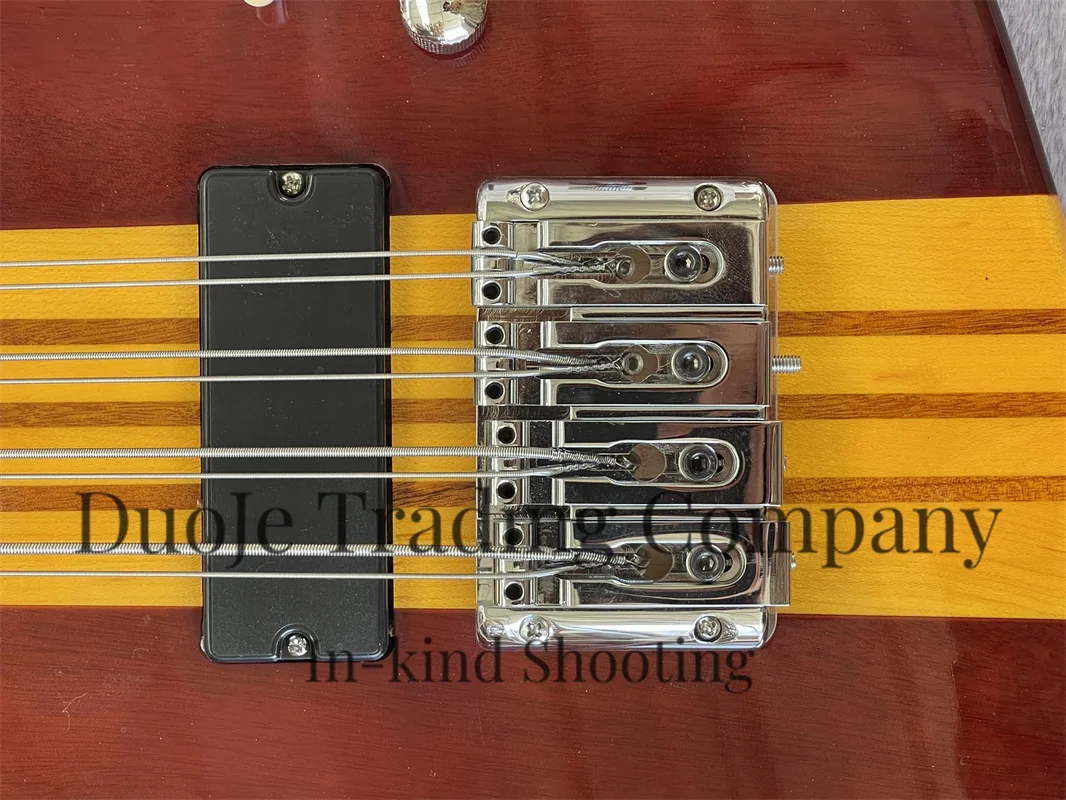 8 string bass Complex chord 7 pieces of wood neck through Red Brown body High quality bridge rose wood fingerboard oval Mosaic