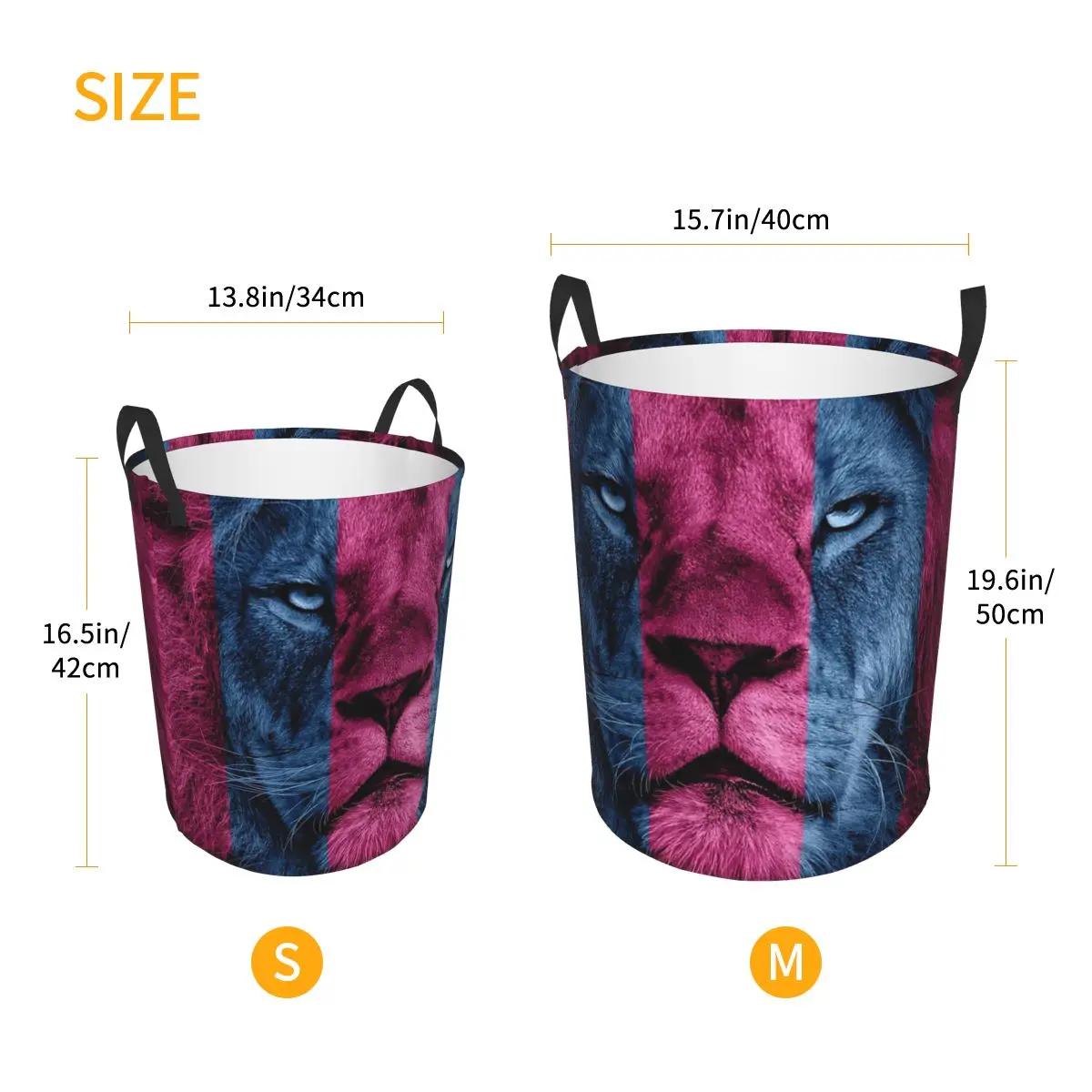 Aston Villa Lion Folding Laundry Baskets Dirty Clothes Toys Sundries Storage Basket Large Waterproof Bag For Home Kids