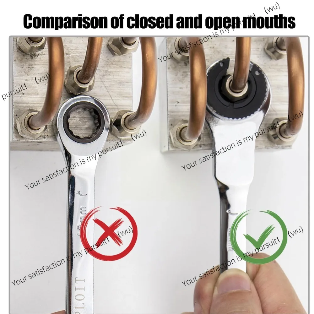 8-19Mm Pipe Ratchet, Double Wrench Tool, Open Ratchet Wrench