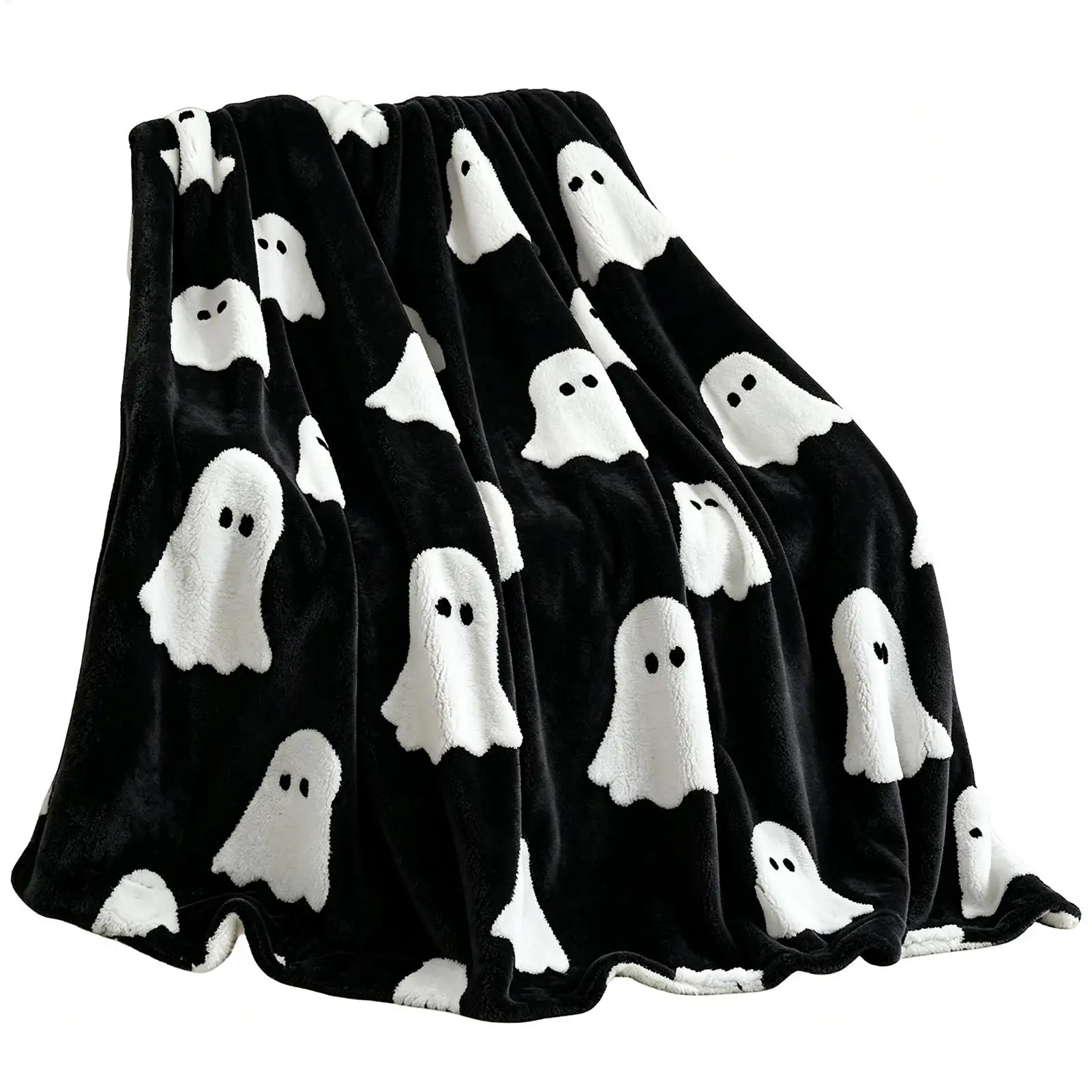 100x150cm Halloween Throw Blanket Black Bat Pumpkin Ghost Skull  Blanket Gifts for Decor Couch Bed Car Home Camping Blanket