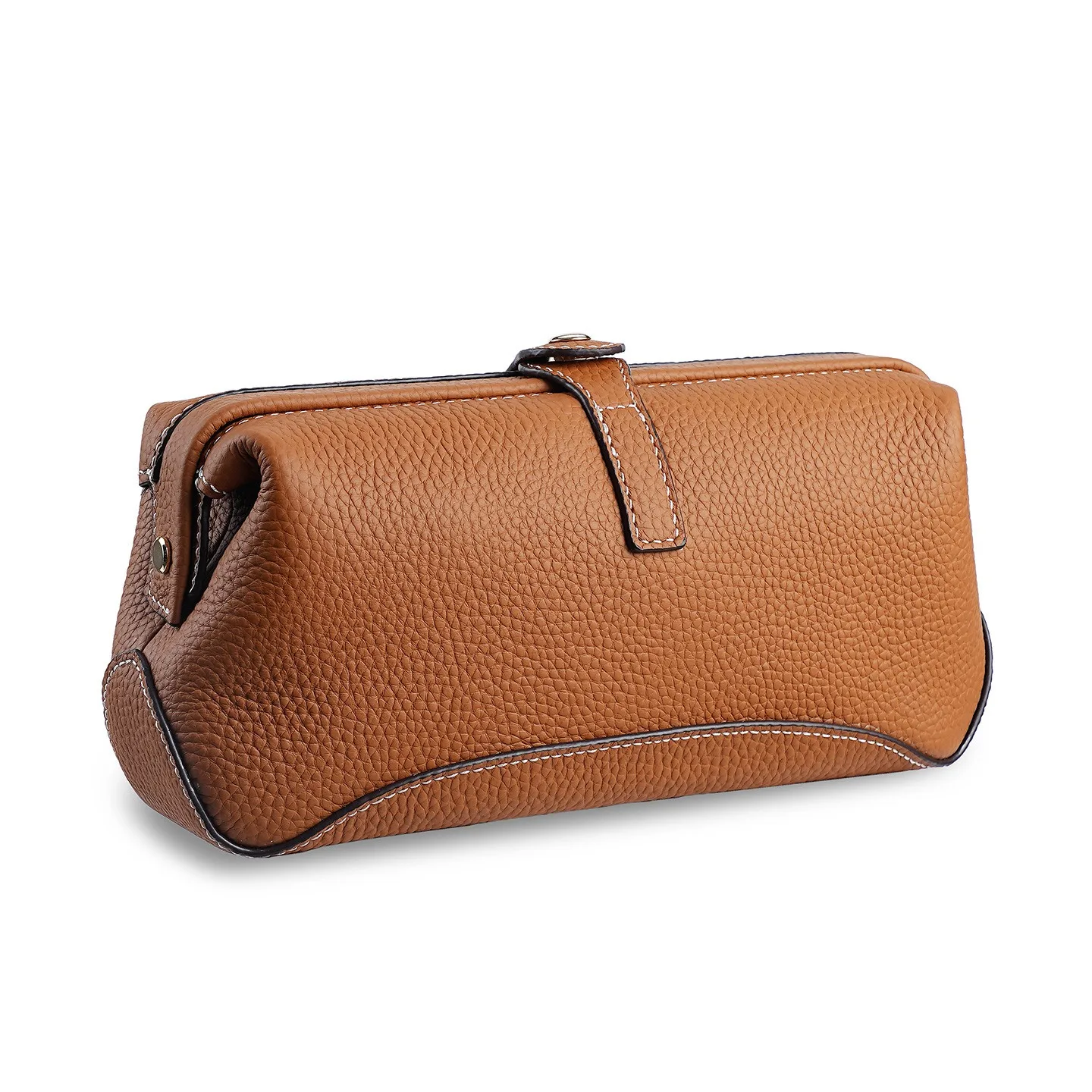 Women's Large Capacity Leather Cosmetic Cases- Magnetic Snap Closure Makeup Pocket, Accessories Storage Travel Essentials
