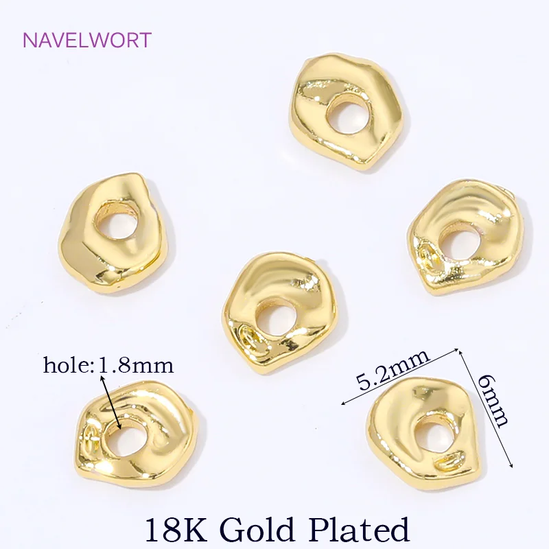 18K vergoldete flache Abstandsperlen für die Schmuckherstellung, Trenner für Perlen, DIY-Armbandherstellungszubehör, Zubehör für Perlen – Detail 28