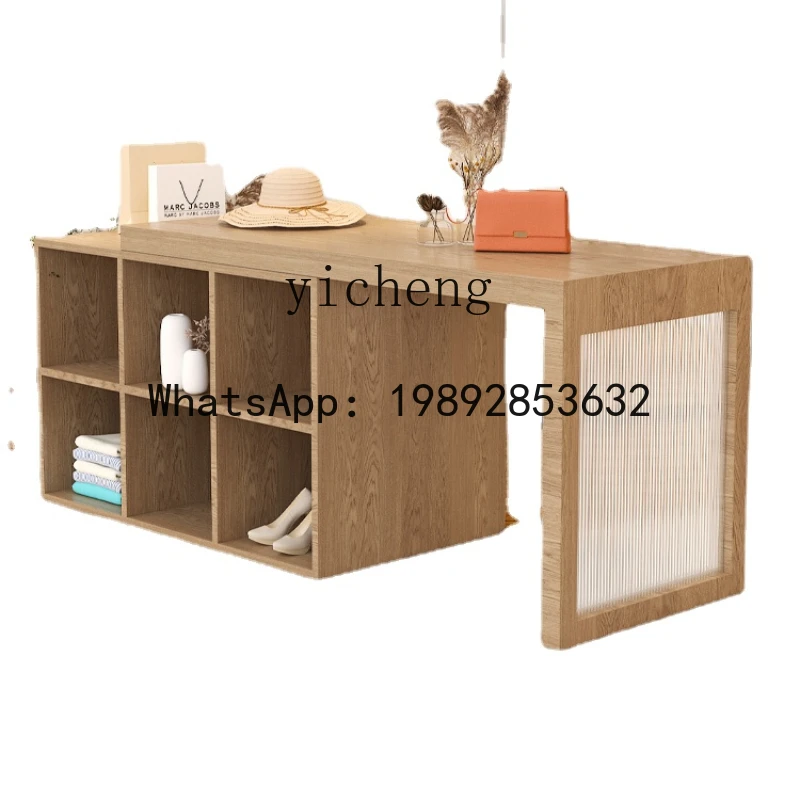 

X4 Clothing Store Cashier Front Desk Small Shop Zhongdao Paint Display Retractable Bar Counter