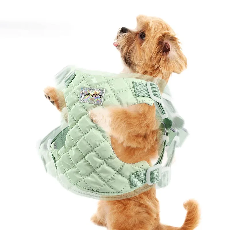 Solid Waterproof Dog Harness Vest Step-in Puppy Vest Harness for Small Medium Dogs Adjustable Cat Chest Strap for Walking