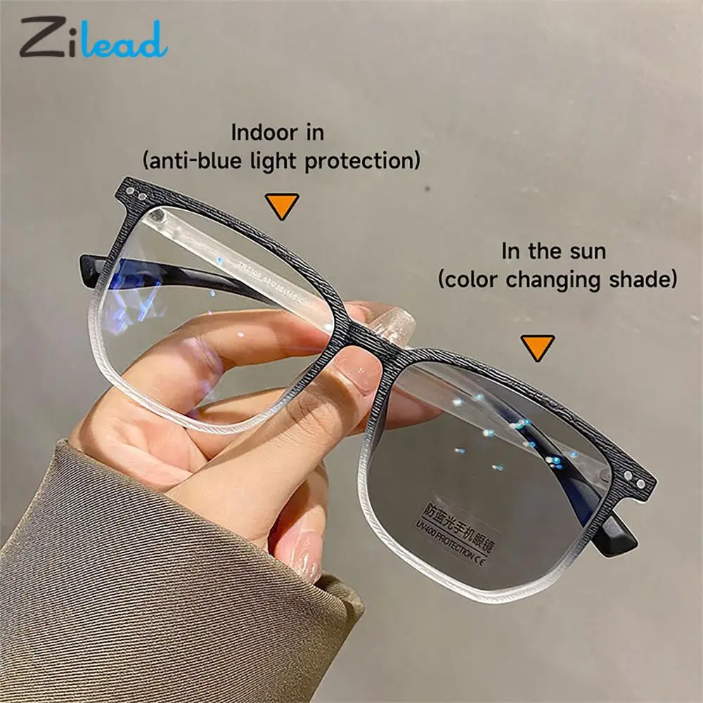 

Zilead 0-0.5-1-1.5-2-2.5-3-3.5-4 Photochromic Myopia Glasses Women Men Discolored Eyeglasses Colorchange Nearsighted Eyewear