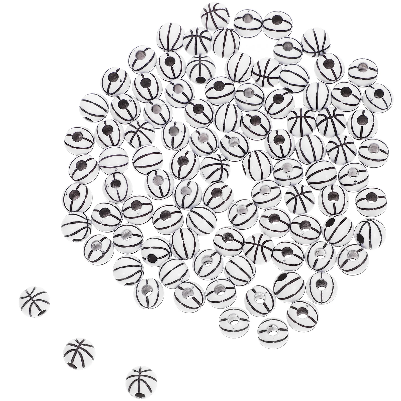 

100 шт. баскетбольные бусины для изготовления ювелирных изделий DIY браслеты ожерелья ручные цепочки легкие спортивные бусины для взрослых