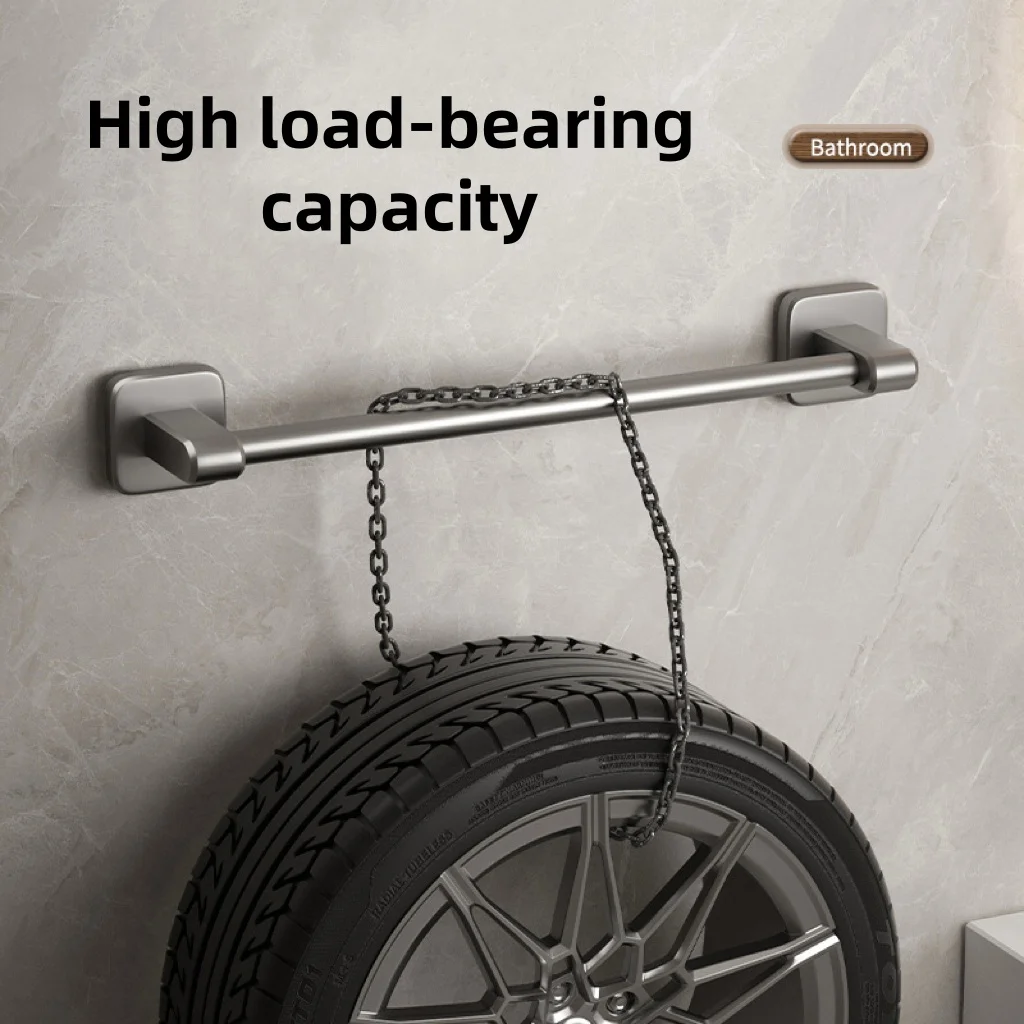 Tempat Handuk Kamar Mandi Putih Tanpa Pengeboran Rak Handuk Hitam Kamar Mandi Rak Handuk Kamar Mandi Berperekat Rel Handuk