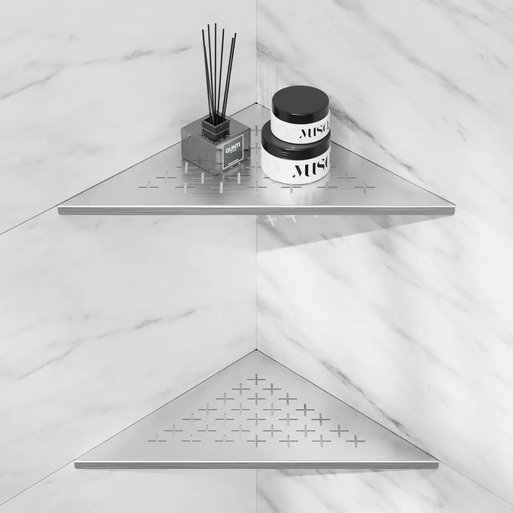 

2 Pack Shower Shelves, 304 Stainless Steel, 10 Slot Design Bathroom Shel Organizer (Silver)