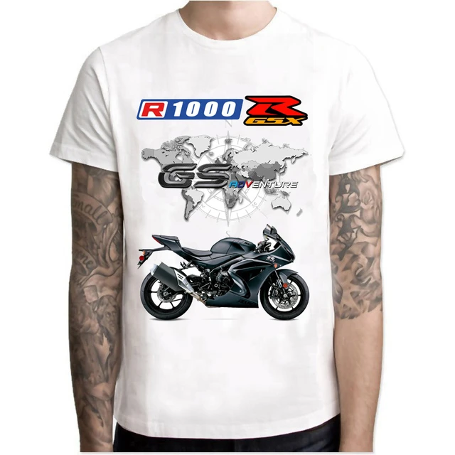 白とバイクのtシャツ オファー