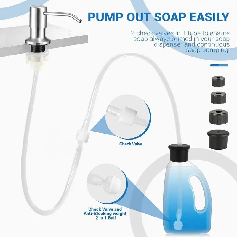 

Soap Dispenser Tube Kit Pump Connecting Faucet Hose Set Leak Proof 360 Rotating Soap Dispenser Tube Kit For Kitchen And Bathroom