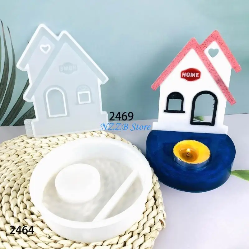 

T21F Silicone Mold for Candlestick Inserts Beautiful Heart Decorations Crafting Mold