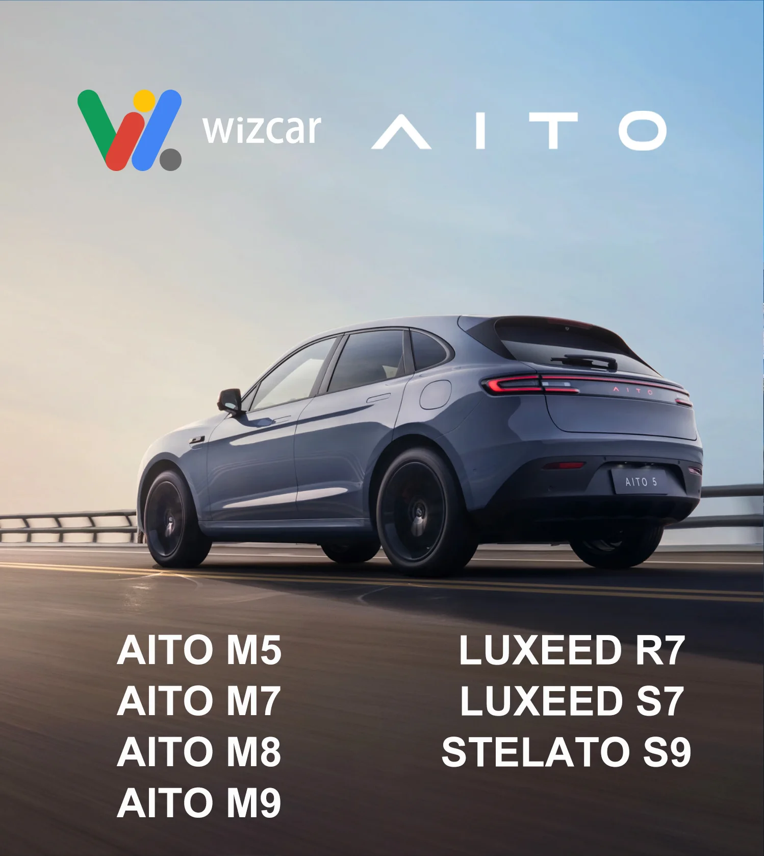 AITO M5 M7 M8 M9 WIZCAR E02 Google Waze Map Spotify Music متعدد اللغات Apple CarPlay Android Auto لهواوي HUAWEI HIMA AITO Auto