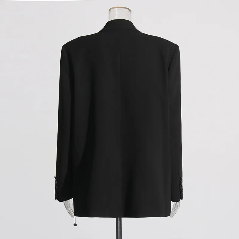 HKSH Women Blazer Dark Style Elegant Design Sequins Butterfly Patchwork Single Button Niche Casual Slim Trendy Suit-Coat HK27247