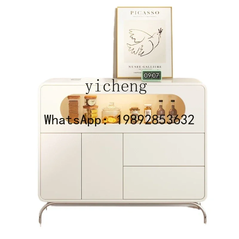 side cabinet household large-capacity kitchen cabinet white storage living room side cabinet sorting and storage