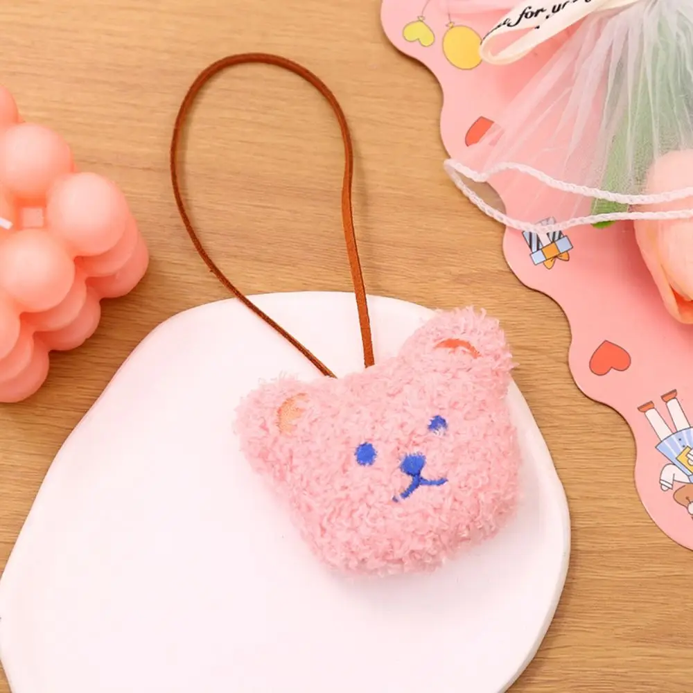 

Plush Bear Pendant Stuffed Dolls Cartoon Bag Pendant Hanging Ornament with Name Sticker Children's Name Tag Keyrings