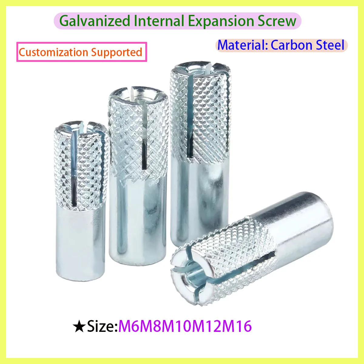 Stainless Steel Galvanization Push Burst Blasting Drop-in Anchor Screw Bolt Wedge Nut Expansion Anchor M6-M16