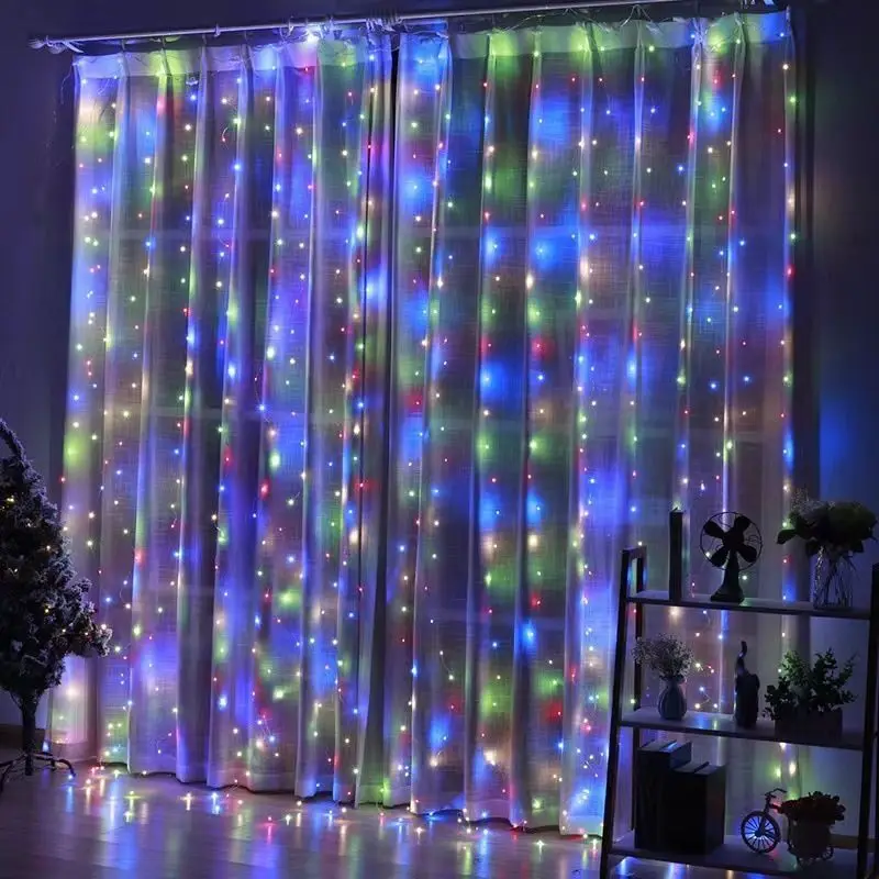 2024 Christmas Festoon USB Power Curtain LED String Light Remote Control Navidad Decoration for Home Bedroom Party Xmas Gifts