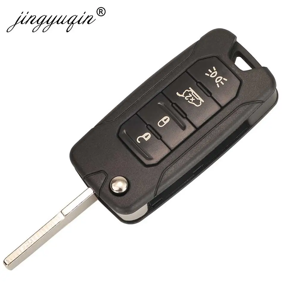 jingyuqin 2/3/4 Buttons For Jeep Wrangler Renegade 2015-2018 Flip Remote Car Key Shell Case SIP22 Blade Replacement Housing