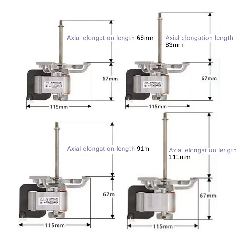 238-112-11263 High Temperature Long Shaft Fan, Drying Box Blower for Electric Oven Incubator