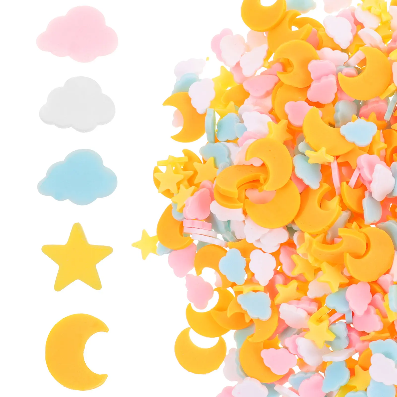 

1 упаковка кремовых полимерных глиняных пластинок для декора чехлов для телефонов, для нейл-арта, DIY маникюра, рукоделия, изготовления аппликаций, с блестками и пайетками