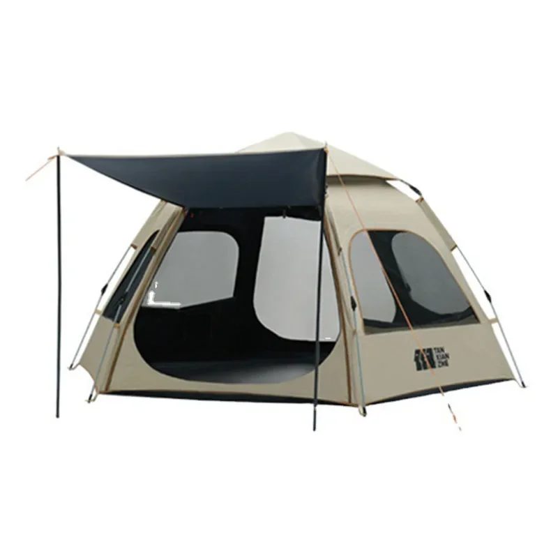 

TANXIANZHE Fully Automatic 3-5persons Outdoor Camping Large Space Hexagonal Rainproof Sunscreen Black Adhesive Portable Tent