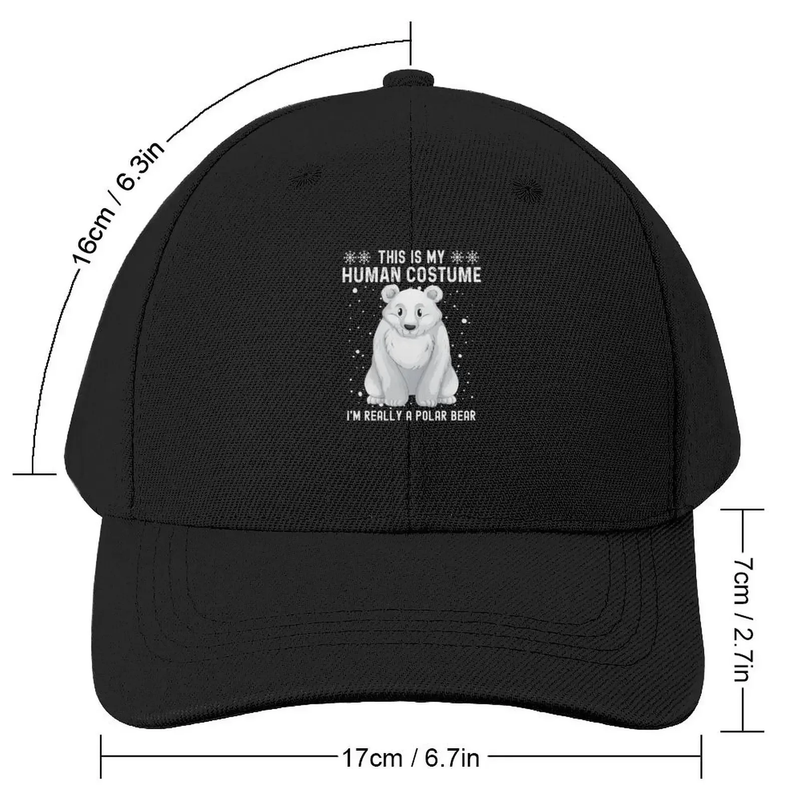 This is my human costume i'm really a polar bear Baseball Cap cute hard hat custom Hat Mens Women's