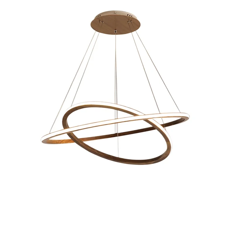 Walnut grain Japanese wabi-sabi wind solid wood living room light bedroom circle light y