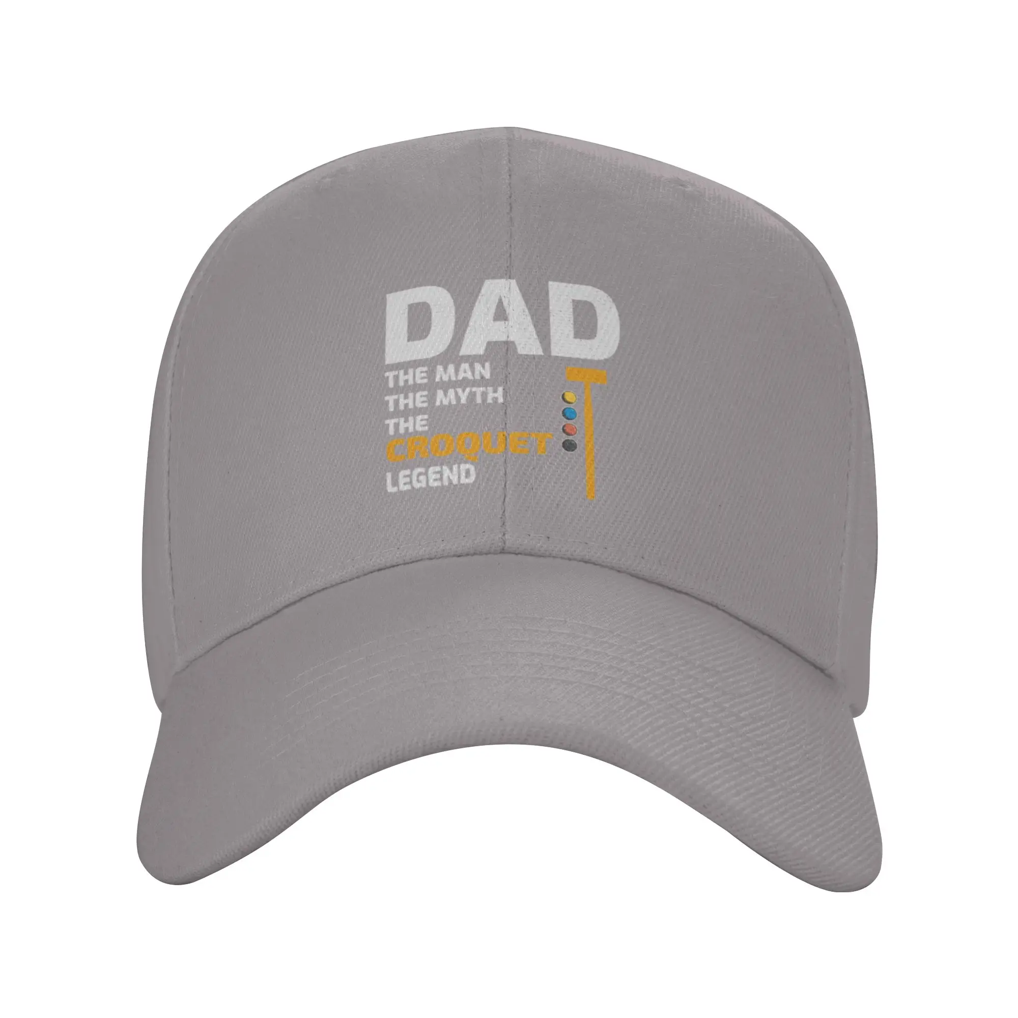 Croquet Dad Papa Fathers day Funny Trendy Baseball Cap Landscape Work Curved Brim Baseball Cap