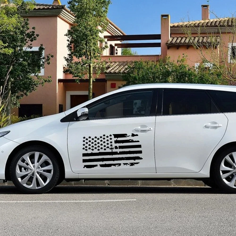 

2pcs USA Flag Car Hood Stickers For Volkswagen VW Golf Toyota C-HR Skoda Fabia Car Tuning Vinyl Decals Decoration Accessories