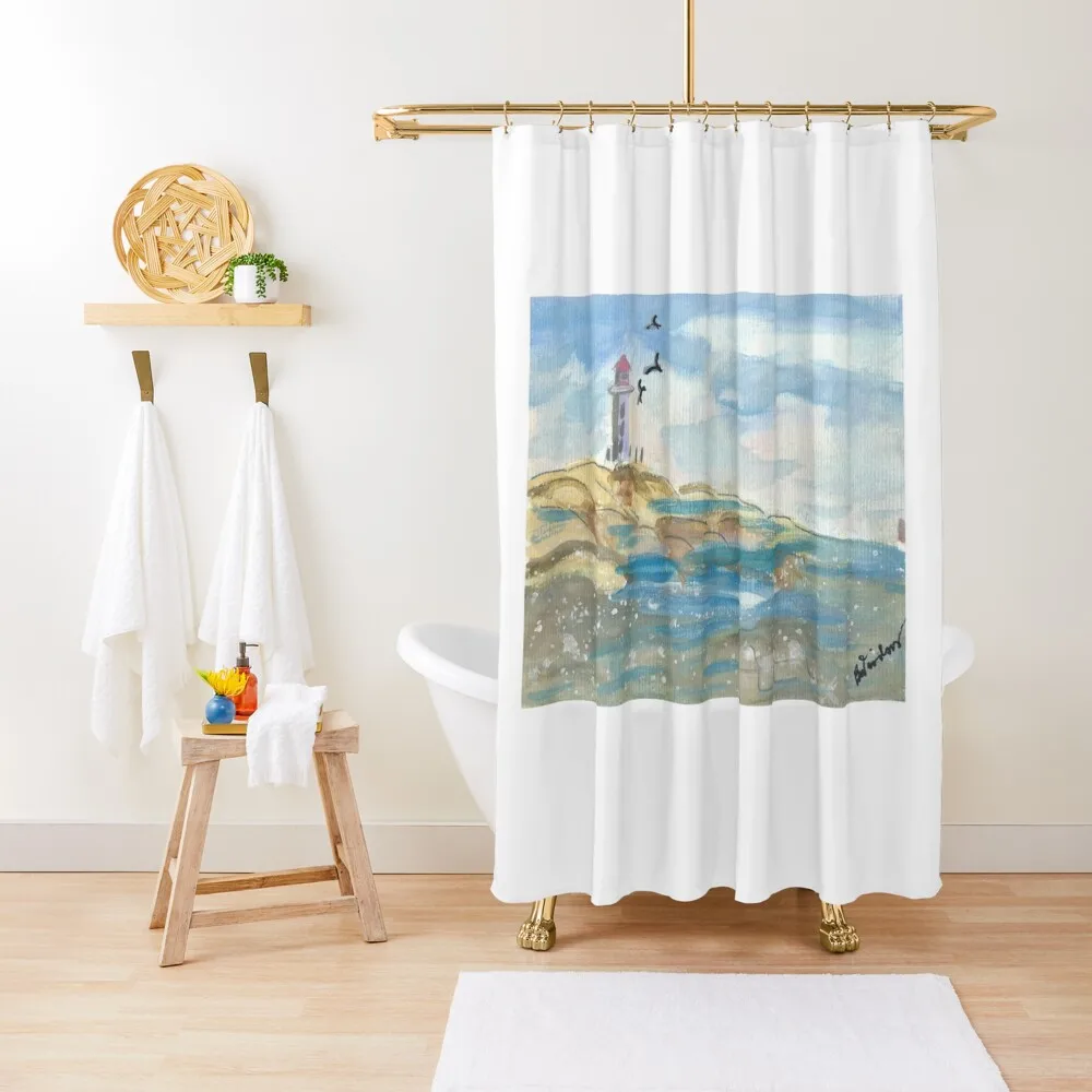 

Занавеска для душа маяк, набор для душа, водонепроницаемая занавеска для душа, водонепроницаемая ткань, набор для ванной комнаты, занавеска