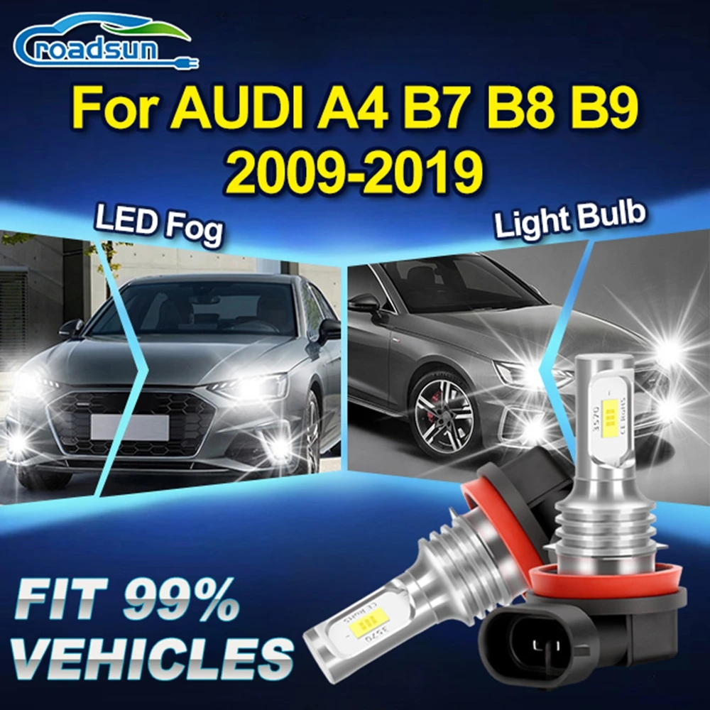 

Roadsun для AUDI A4 B7 B8 B9 2009 2010 2011 2012-2017 2018 2019 автомобильные передние противотуманные фары, ампулы, супер яркие автомобильные противотуманные фары, лампа