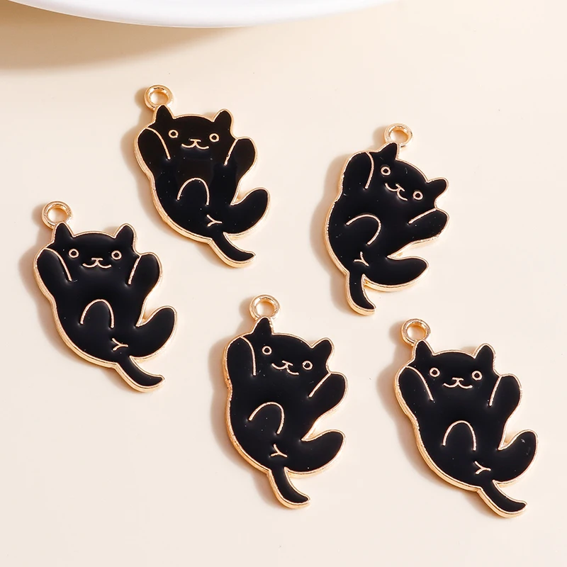 ليزلي-سحر القط المينا لطيف ، عقد الحب القلب ، صنع المجوهرات ديي ، أقراط متدلية ، اكسسوارات القلائد ، 10 * #4