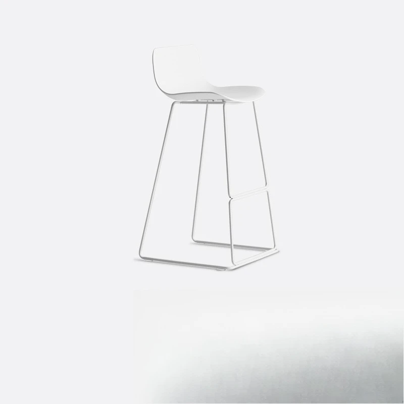 

Nordic style simple plastic bar chair, plastic , hollow design stackable home, front desk high chair