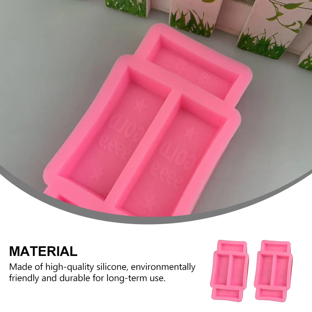 

2pcs Gold Brick Silicone Mold Chocolate Candy Mould Baking Tool Fondant Resin Cake Decoration Pink Block Shape Easy Clean