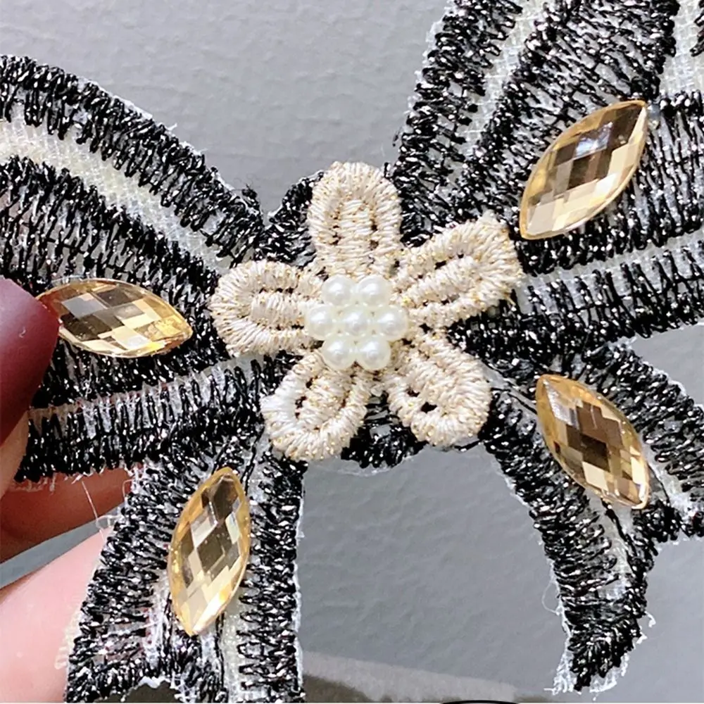 لطيف زهرة سلس ماجيك لصق القوس فراشة الانفجارات لصق أغطية الرأس ماسك الشعر أداة التصميم الأطفال #4