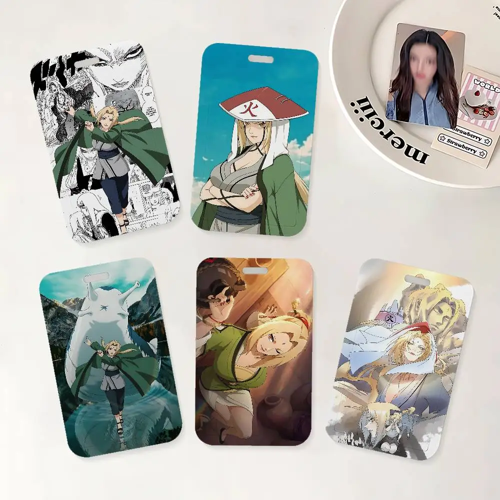 Anime Tsunade ID Badge Holder With For Office School Name Card Credentials Case