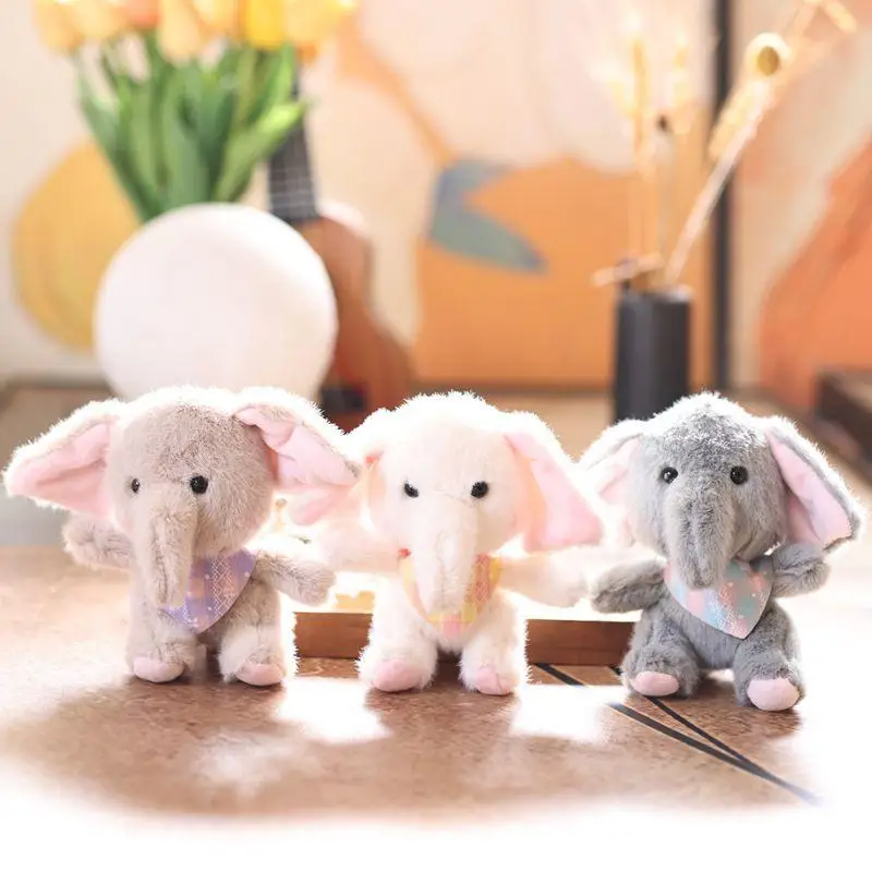 1Pcs Cartoon Elefant Gefüllte Puppe Schlüsselring Weiche Plüsch Spielzeug Schlüssel Halter Tasche Anhänger Niedlichen Elefanten Schlüsselbund Rucksack Hängen Dekor